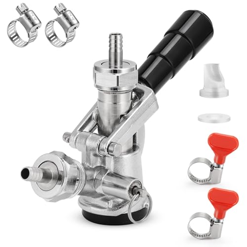 Keg Coupler 304 Stainless Steel Probe Sankey Keg Coupler D System Keg Tap for Kegerator 5/16 Barbs G5/8 Nuts US Sanke D Beer Coupler Beer Keg Coupler D Coupler Keg Tap for Beer - size: D System