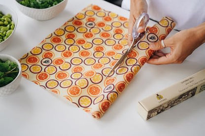 SUPERBEE Beeswax Wrap Roll, Reusable for Food, Wraps Rolls, Reusable Bees Paper for Wrapping Vegetables & Cheese, Bowl Covers and Sandwich Wrapping Paper, Roll XL - Passion - color: Passion Som