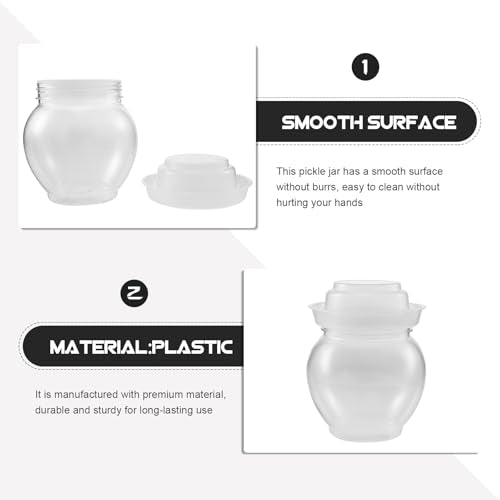 SHINEOFI Pickle Jar with Airtight Seal and Inner Lid Multi-function Vegetable Storage Container for Pickling Fermenting and Food Preservation Kitchen Storage for Kimchi and Dried Fruit