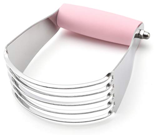 Spring Chef Medium Size Dough Blender For Baking, Stainless Steel Dough Cutter Tool, Manual Pastry Cutter Tool with Sharp & Thick Blades, Dishwasher Safe Pastry Blender for Easy Mixing - Pink Lemonade - color: Pink Lemonade, size: 3" Medium