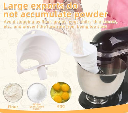 1PC Silicone Flour Funnel for Kitchen Aid Mixer,Foldable Wide-Mouth Design,Anti-Clog and Splash-Proof,Easy to Pour,Suitable for KitchenAid Artisan KSM150 5-Quart Tilt-Head Mixer,Dishwasher-Safe - color: 1Pack