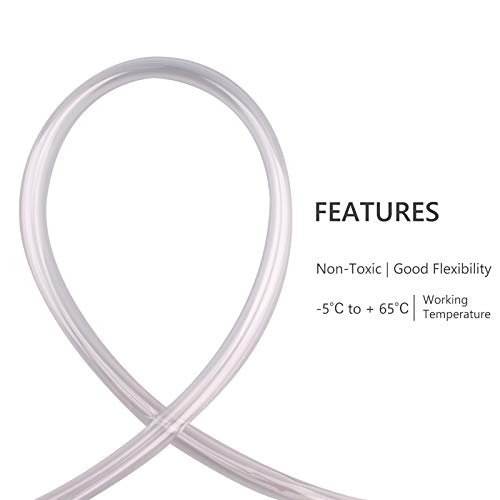 DERNORD PVC Tubing 3/16"ID X 5/16"OD Flexible Clear Vinyl Hose 100 Feet for Food Grade - size: 100 Feet, style: 3/16"ID X 5/16"OD