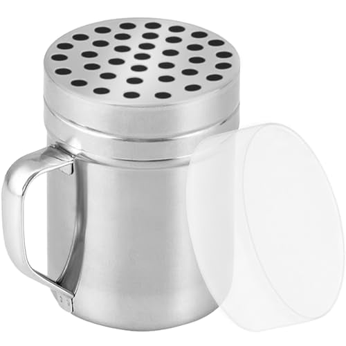 CUSINIUM 6oz Metal Parmesan Cheese Shaker with Large Holes - With Handle - Chili Flakes Dispensers - Pizza Shaker | Style: Coarse - size: 6 Oz