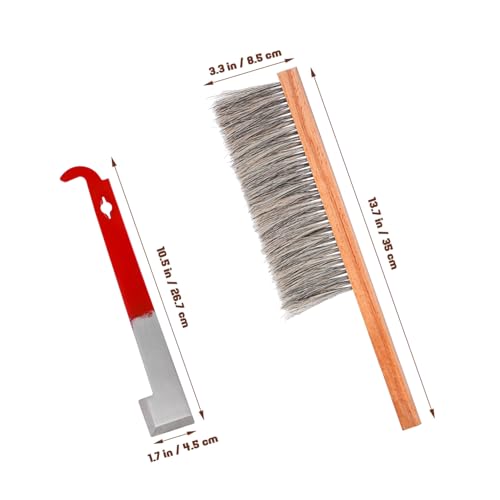 Abaodam Ergonomic Beekeeping Tools Hive Tool j Hook Brush Set Dadant Supplies Beehive Cleaning