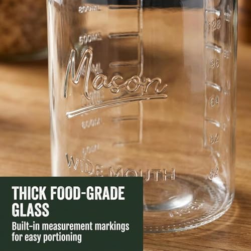 kitchentoolz 1 Gallon Mason Jars Wide Mouth with Airtight Bamboo Lids – Set of 2 Gallon Glass Jar with Lid – Large Mason Jars with Lids for Kitchen Pantry, Storage, and Canning - size: 2-pack