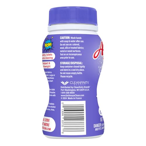 AMAZE Ultra Concentrated Bleach Tablets [32 tablets] - Lavender Scent - for Laundry, Toilet, and Multipurpose Home Cleaning. No Splash Liquid Bleach Alternative