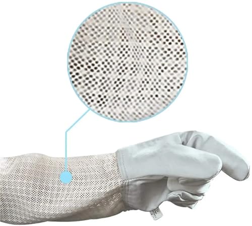Beekeeping Gloves Beekeeping Gloves Ultra Mesh Beekeeper Gloves 3-Layer Net Protect Your Hands Ventilated Goatskin Bee Gloves Beekeeping Tools for Beekeepers Protected Supplies(Large) - size: Large