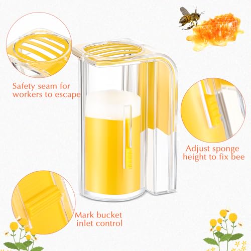 Qualirey 5 Pcs Queen Bee Marking Kit 1 Marking Bottle 4 Color Marking Pens Beekeeping Supplies Beekeeper Marking Tools Queen Bee Catcher One Handed Queen Marking Must-Have Equipment for Beekepers - color: Yellow