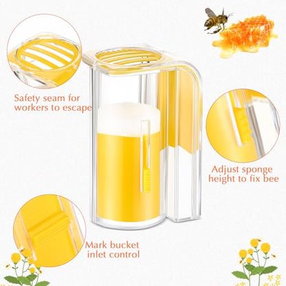 Qualirey 5 Pcs Queen Bee Marking Kit 1 Marking Bottle 4 Color Marking Pens Beekeeping Supplies Beekeeper Marking Tools Queen Bee Catcher One Handed Queen Marking Must-Have Equipment for Beekepers - color: Yellow