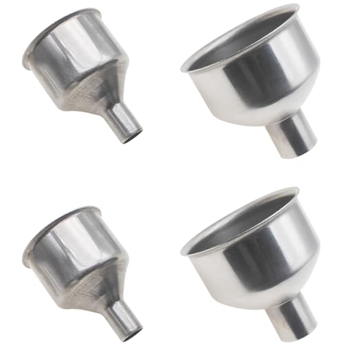4PCS Small Funnels 2 Different Sizes Stainless Steel Mini Funnel for Kitchen Use Filling Bottles