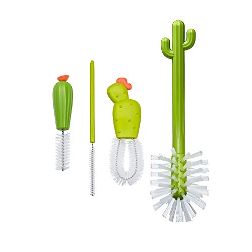 Boon Cacti Replacement Baby Bottle Brushes - Includes Bottle Cleaner Brush, Straw Cleaner Brush, Nipple Brush and Detail Brush for Baby Bottles - Newborn Essentials - Sage - 4 Count - size: 4 Piece Set, style: Cacti Replacement Brush
