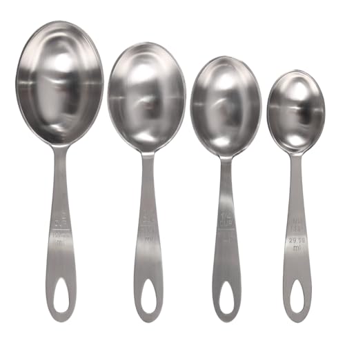 Lindy's MPC4 4-Piece Stainless Steel Measuring Scoop Set,Silver, 9 inches long - size: 9 inches long