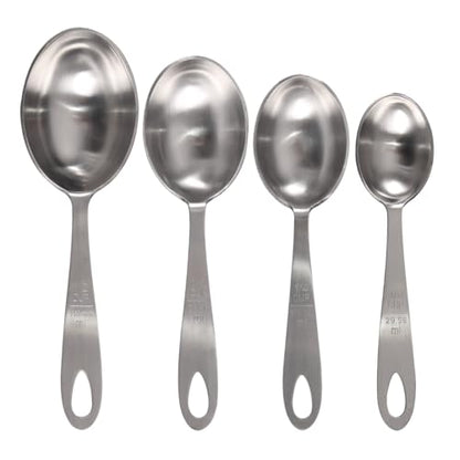 Lindy's MPC4 4-Piece Stainless Steel Measuring Scoop Set,Silver, 9 inches long - size: 9 inches long