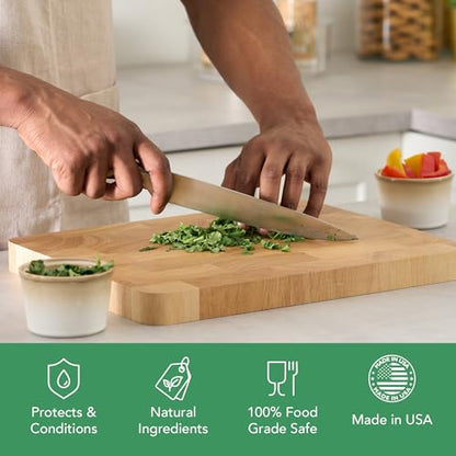 CLARK'S Cutting Board Oil Scrub Brush - Round Wood Applicator for Food Grade Mineral Oil and Wax on Wooden Bamboo, Cast Iron, and Utensils – Kitchen Countertops Food Safe - size: Small