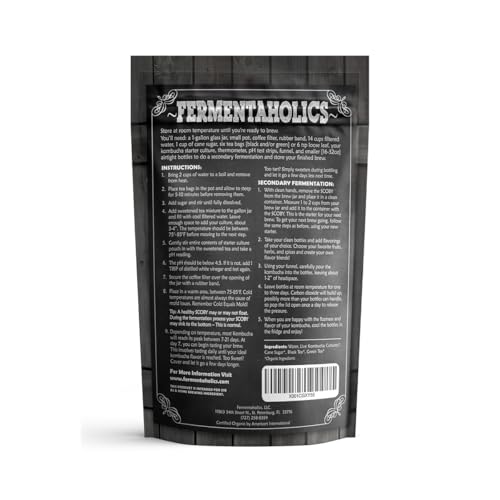 Fermentaholics ORGANIC Kombucha SCOBY With Twelve Ounces of Starter Tea - Live Starter Culture - Makes A One Gallon Batch - 1.5 Cups of Strong Mature Starter Tea - Brew Your Own Kombucha (Scoby 2-Pack) - size: Scoby 2-Pack