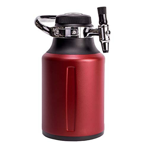 GrowlerWerks uKeg Go Carbonated Growler Beer Gift and Craft Beverage Dispenser for Beer, Soda, Cider, Kombucha and Cocktails, Amazing Gift for Beer Lovers,64 oz, Chili - color: Chili, size: 64 oz
