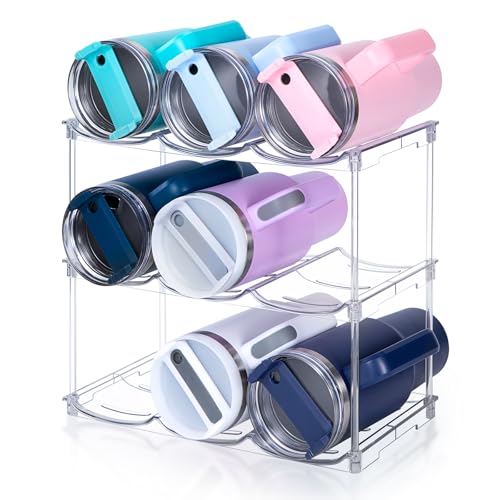 Stackable Water Bottle Organizer for Stanley 40 oz Tumbler, Water Bottle Holder for Cabinet, Pantry Kitchen Organizers and Storage for Stanley Cup Accessories, Tumbler Organizer and Wine Rack, 3Pack - size: SPO-JM-3Pack