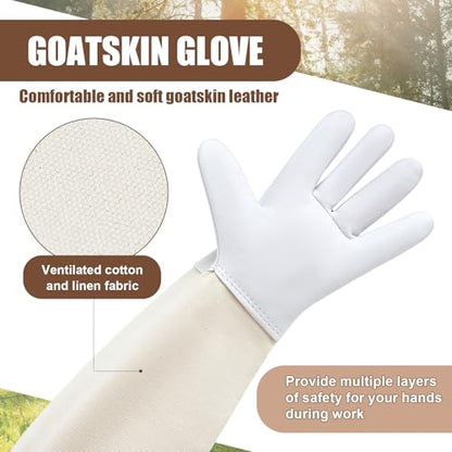 Professional Bee Suits for Men Women Sting Proof with Gloves & Veil Hood Beekeeper Hat, Beekeeping Jacket, Full Body Apiarist Suit for Backyard Beekeepers Bee Keeper Catcher(XL) - color: Apricot