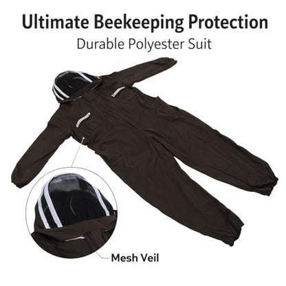 Ventilated Breathable Polyester Beekeeping Suit in Green, Full Body Protective Clothing for Men - Comfortable Fit, Prevents Bee Stings, Ideal for Swarm Commander Use