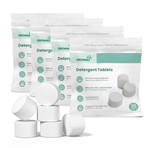 GROWNSY Detergent Tablets 40 Count, Bottle Washer Tablets Compatible with All Brands of Baby Bottle Washers, Deep Cleaning for Bottles, Pump Parts and Baby Feeding Essentials - size: 40 Count (Pack of 1)