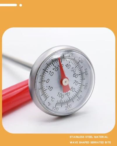 Instant Read Pocket Thermometer, 1 Inch Stainless Steel Dial, 1 Piece | For Coffee, Milk Frothing, Chocolate, Drinks, Includes Calibration Sleeve