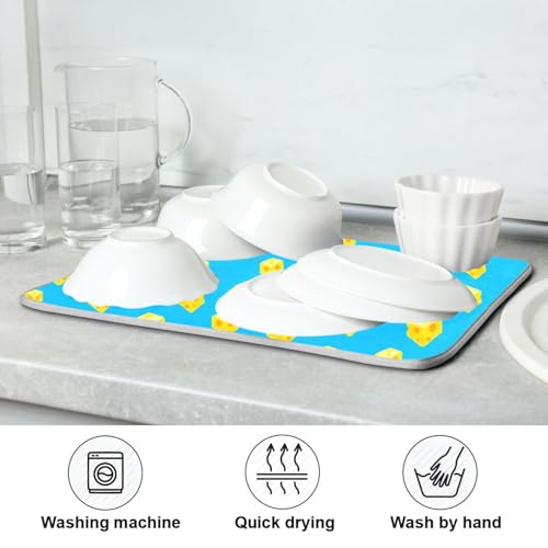 Qilmy Cheese Dish Drying Mat Absorbent Reversible Dish Drainer Pad Tableware Mat for Kitchen Counter Home Decoration, 16 x 18 Inch - size: 16 x 18 Inch
