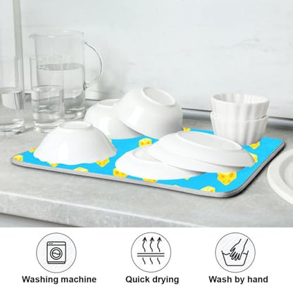 Qilmy Cheese Dish Drying Mat Absorbent Reversible Dish Drainer Pad Tableware Mat for Kitchen Counter Home Decoration, 18 x 24 Inch - size: 18 x 24 Inch