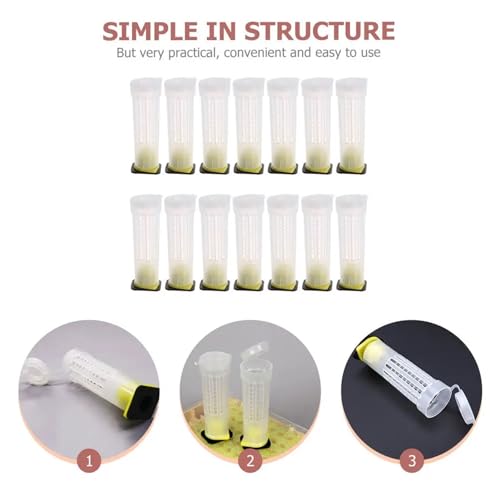Queen Bee Cage 100Pcs Roller Cage Plastic Bee Queen Rearing for Safe Transport Breeding Inspection Honey Production for Beekeeping Supplies