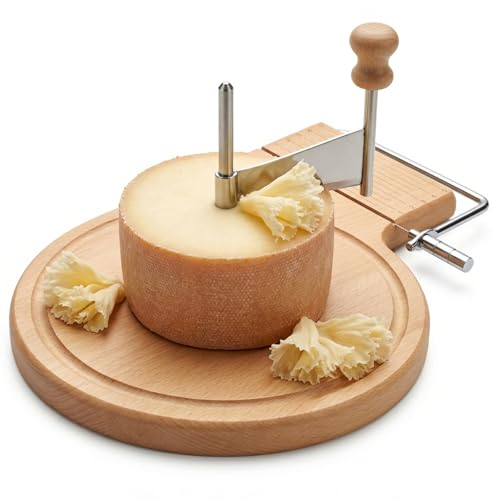 2-in-1 Cheese Curler Wheel & Slicer, Stainless Steel Cheese Shaver with Manual Handheld Flaker, Kitchen Cheese Cutter Gadget for Butter Chocolate Home Parties Bakery Restaurants Cafes