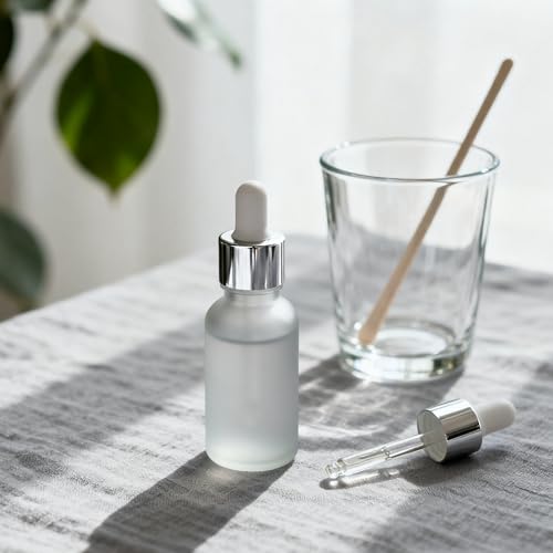 PrettyCare 24 pcs，Eye Dropper Bottle 0.5 oz（ 15 ml Frosted Glass Bottles with Silver Caps, 2 Extra Measured Pipettes, 48 Labels, 2 Funnels Empty Tincture Bottles for Essential Oils - color: 0.5oz Frosted, style: 24 Pack