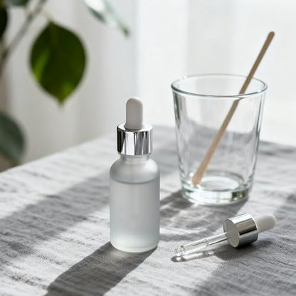 PrettyCare 24 pcs，Eye Dropper Bottle 0.5 oz（ 15 ml Frosted Glass Bottles with Silver Caps, 2 Extra Measured Pipettes, 48 Labels, 2 Funnels Empty Tincture Bottles for Essential Oils - color: 0.5oz Frosted, style: 24 Pack