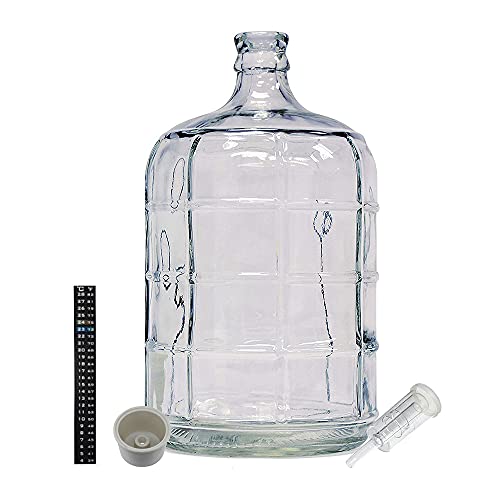 Home Brew Ohio 3 Gallon Glass Carboy with Drilled Bung, Three-Piece Airlock and Dual Scale Thermometer