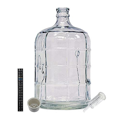 Home Brew Ohio 3 Gallon Glass Carboy with Drilled Bung, Three-Piece Airlock and Dual Scale Thermometer