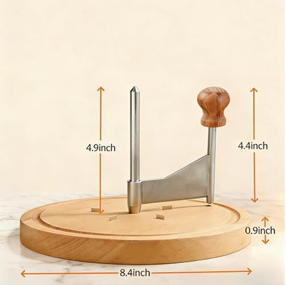 Cheese Curler Wheel, Professional Cheese Slicer Cheese Cutter, Rotary Cheese Grater for i.a. Tête de Moine & Chocolate, Stainless Steel Girolle Cheese Shaver with Sharp Blade & Solid Wood Base - size: no lid