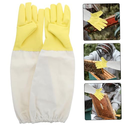 BESPORTBLE Heavy Duty Beekeeping Gloves Extended Sleeves Long Sleeve Pu Gloves for Beekeepers Outdoor Work