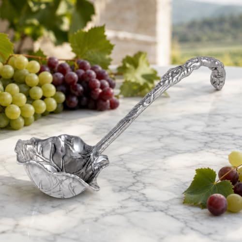Arthur Court Grape Pattern Aluminum Serving Ladle - Elegant Punch/Soup Ladle for Entertaining - 12 Inch Long - size: 12 inches Grape