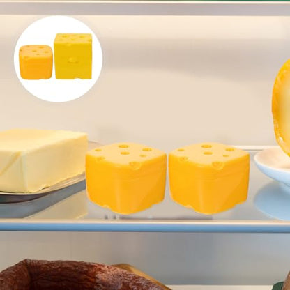KALLORY 2pcs Airtight Abs Cheese Storage Boxes with Flip Lids Refrigerator Cheese Saver Containers for Sliced and Snacks Kitchen Fresh-keeping Food Storage