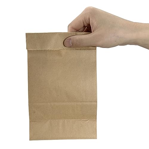 PABCK Brown Kraft Paper Wax Bags Take Out Food Bag 50 Pcs 5.9x3.5x10.6 inch | Greaseproof Food Storage Container for Small Business Home Kitchen Lunch Bread Sandwichs Snack Packaging Bags Craft Organizer - size: 5.9x3.5x10.6 inch (15x9x27cm)