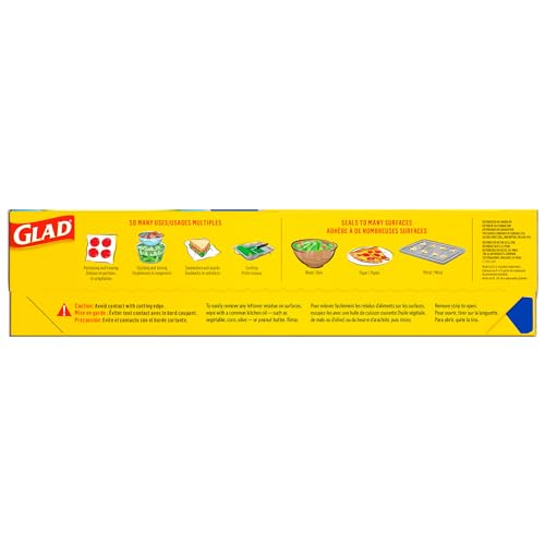 Glad Press'N Seal Plastic Food Wrap, 100 Square Foot Roll, Pack of 3, (Package May Vary) - size: 100 Sq Ft (Pack of 3)