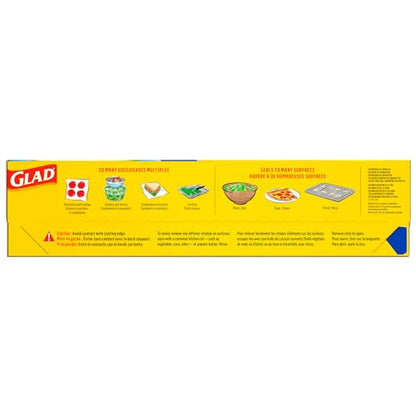 Glad Press'N Seal Plastic Food Wrap, 100 Square Foot Roll, Pack of 3, (Package May Vary) - size: 100 Sq Ft (Pack of 3)