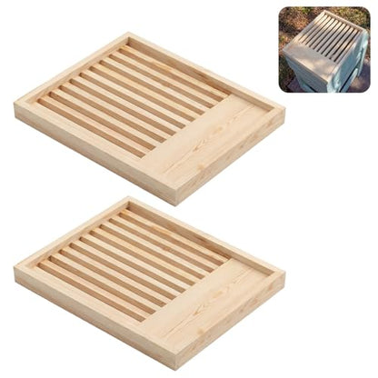 Leinuosen 2 Pack 10 Frame Slatted Rack for Beekeepers, Beehive Slatted Rack Assembled, Wood Hive Equipment, Durable Beekeeping Supplies for Beekeeping Tool (19.9 x 16.3 x 1.97 Inch)