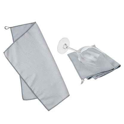 True Microfiber Towels, Wine Glass Polishing Cloths, Streak Free Microfiber Cloth and Lint Free Towels, Grey, Set of 3 - style: Microfiber Polishing Towel