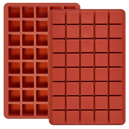 Puyeipt 2 Pack Square Silicone Candy Molds, 40-Cavity Jello Molds, Mini Cube Molds for Caramel, Truffles, Ganache, Gummy, Chocolate, Ice Cube - style: 80 Cavities