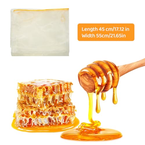 Honey Bucket 5 Gallon Beekeeping Supplies-Honey Gate & Stainless Steel Double Sieve Honey Strainer Honey Filter Bag Uncapping Tank Holder Honey Harvesting Equipment Beekeeping Kit (5 PCS/Set) | Leakproof plastic spigot|Dual stainless filter|Drawstring nyl
