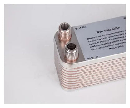 Female Thread Plate Wort Chiller Version 20 Plates Wort Chiller x 1/2" NPT Garden Hose Thread Plate Heat Exchanger Stainless Steel 304