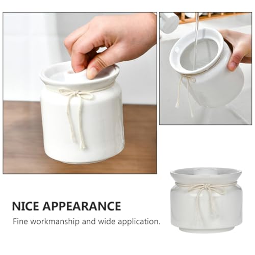 Garneck Pickle Ceramic Jar 300Ml Sealed Food Storage Container Airtight Fermentation Crock Suitable for Kimchi and Sauerkraut Preservation