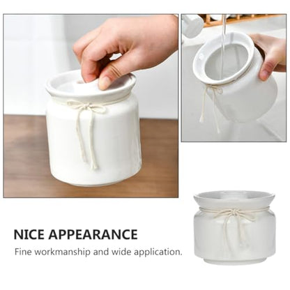 Garneck Pickle Ceramic Jar 300Ml Sealed Food Storage Container Airtight Fermentation Crock Suitable for Kimchi and Sauerkraut Preservation