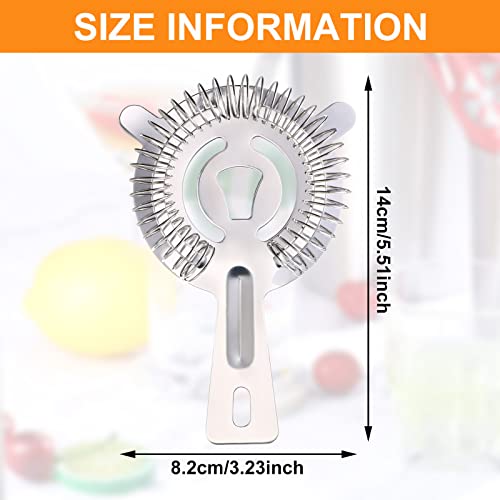 16 Pcs Bar Bartender Strainer Stainless Cocktail Strainers Steel Drink 5.5 in Silver Shaker Ice Bar Shelf for Hawthorne Bartenders Mixologists Drinking Water Filtering
