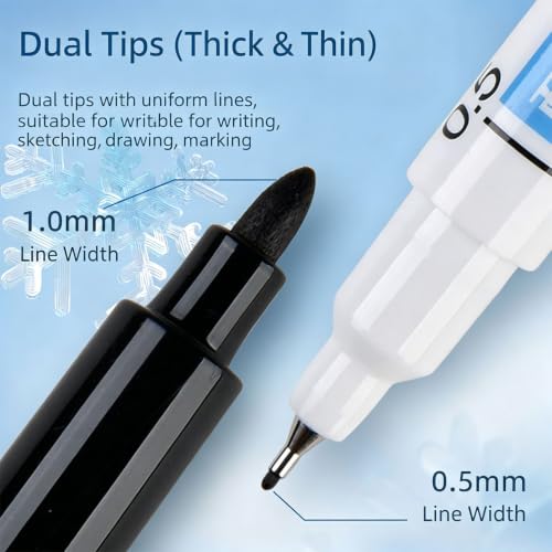 12Pcs Double Tip Permanent Markers Quick Drying Oil Based Markers Pen for Fridge Food Packaging and Warehouse Labeling