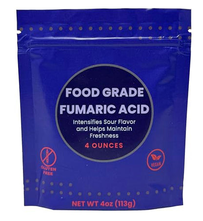 Fumaric Acid Food Grade Sour Powder for Sour Candy, Vegan Food Additive and pH Control 4 Ounce